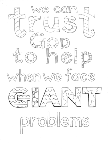 Colouring: Trust God Giant Problems