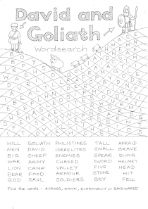 Wordsearch: David and Goliath